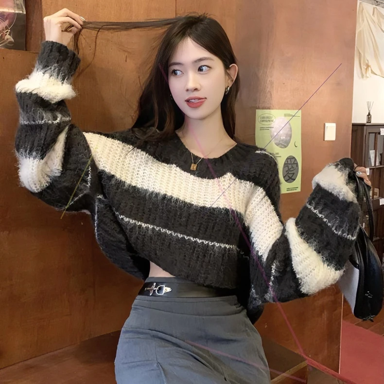 时尚淑女装海马毛刷毛款超级休闲靓装秋冬短款外穿韩版毛衣宽松