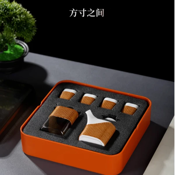 中式手工瓷胎竹编陶瓷茶具套装功夫茶具小茶壶公道杯茶杯水杯便携