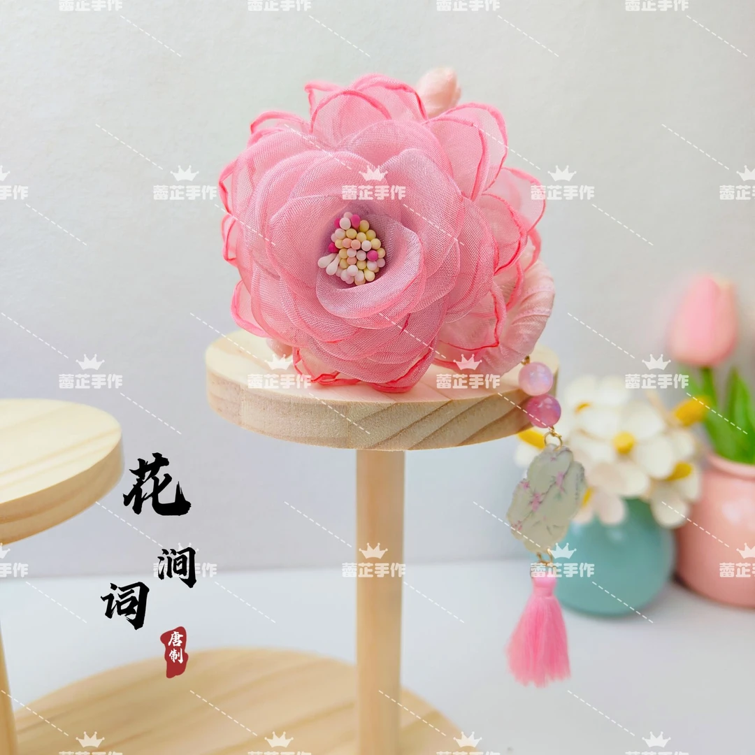 玫瑰花花朵抓夹女后脑勺8cm发夹头饰鲨鱼夹丸子头抓夹头饰发夹