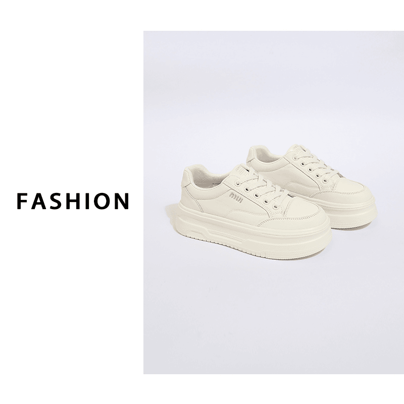 小白鞋女厚底女鞋2024新款休闲鞋潮流透气系带KN1158