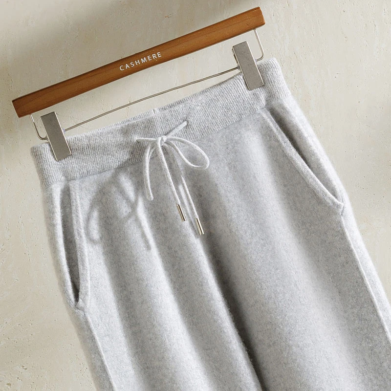 100%纯山羊绒裤男士加厚外穿裤子