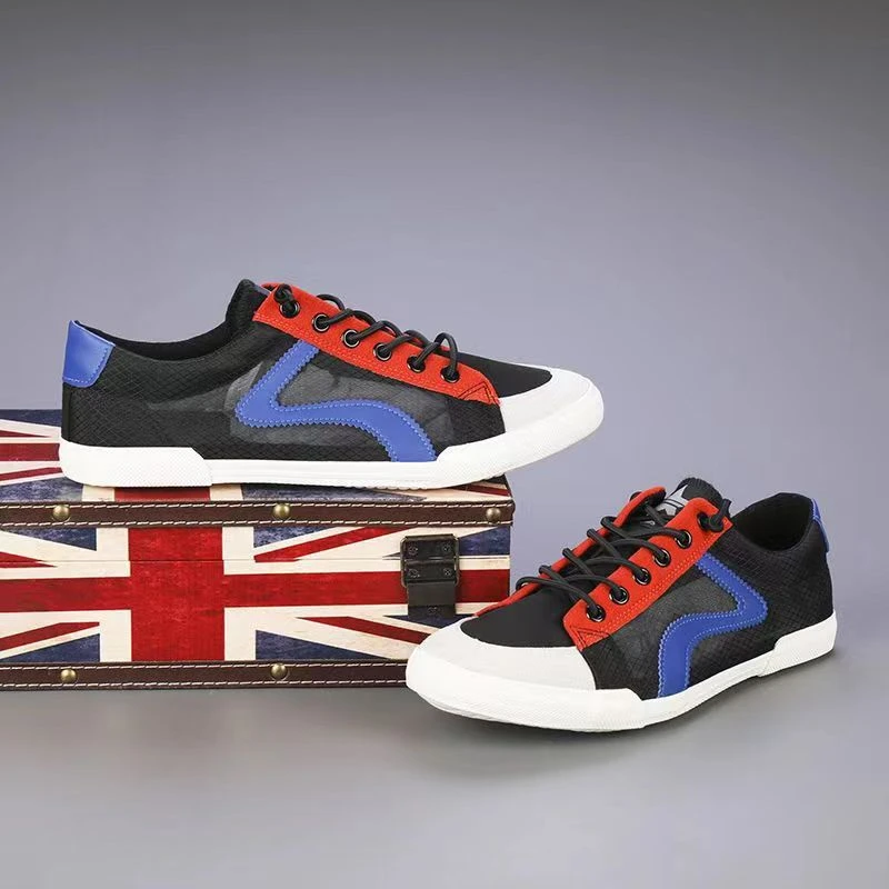 夏季男鞋透气网面鞋韩版百搭休闲鞋一脚蹬小白鞋潮流板鞋软底软面