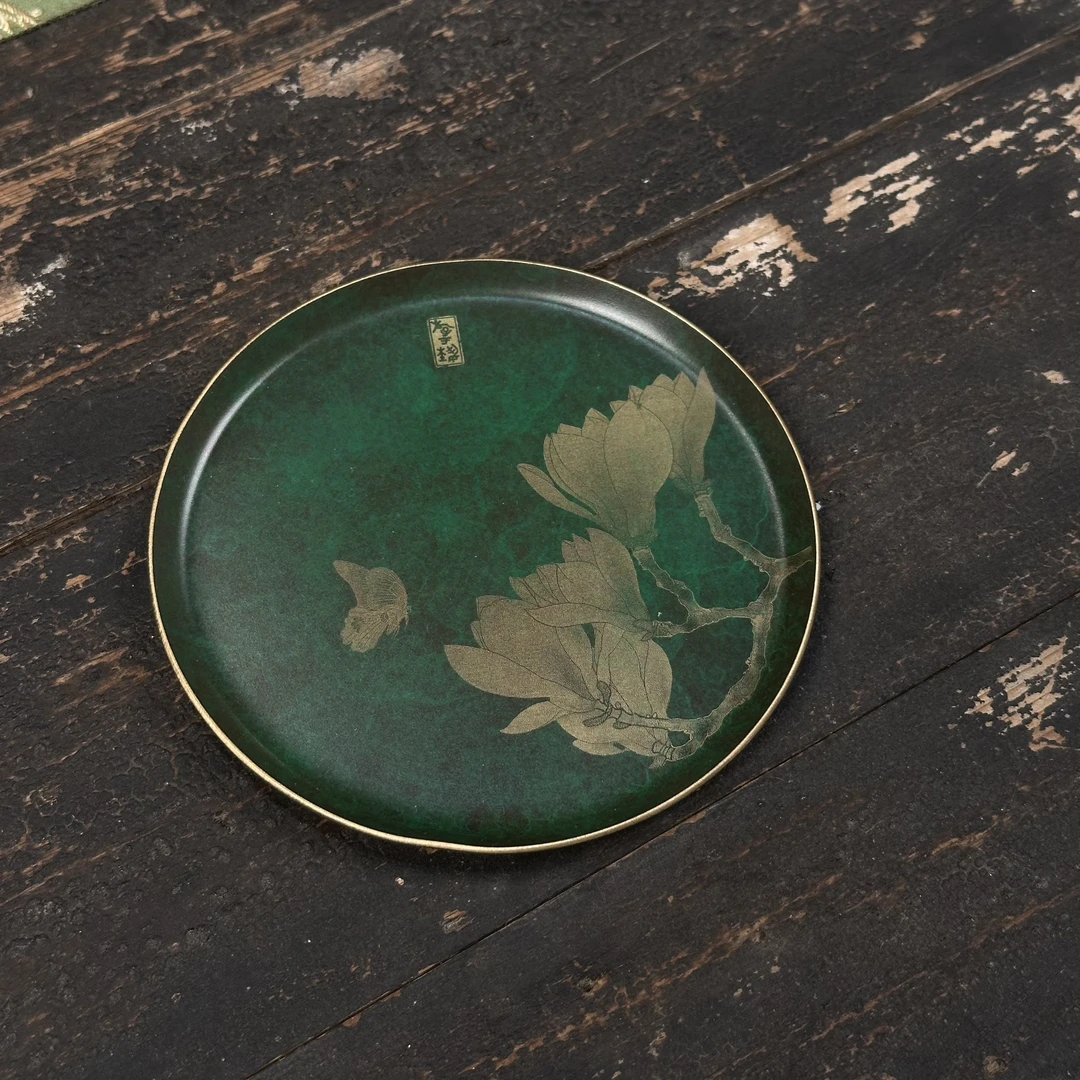 黄铜漆彩茶垫杯垫茶杯垫茶道功夫茶杯托茶托创意茶具配件隔热