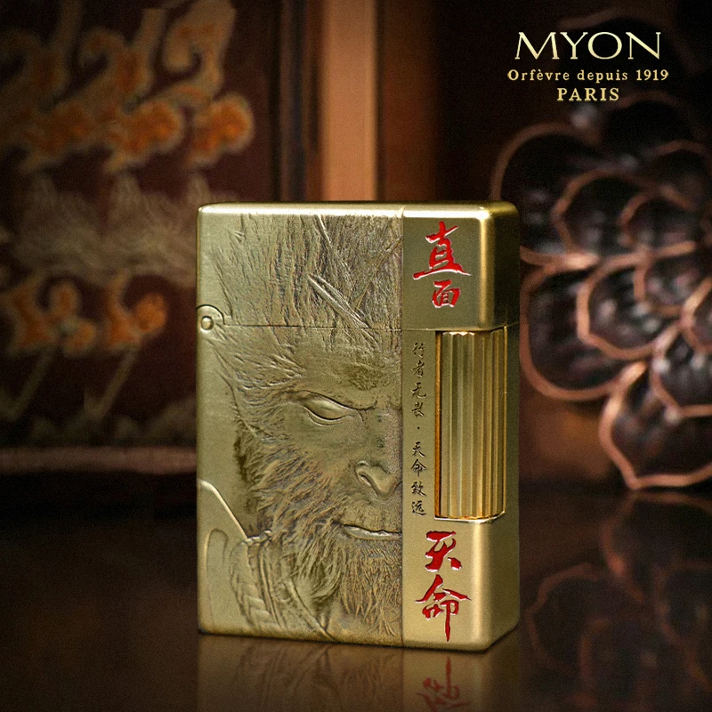 悟空景图金古棒浮雕原铜一机一码MYON欧洲勉牌煤油机待机王打火机