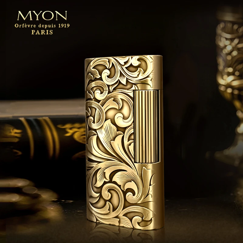 华姐爵士待机王大唐草打火机原铜一机一码MYON欧洲勉牌煤油打火机