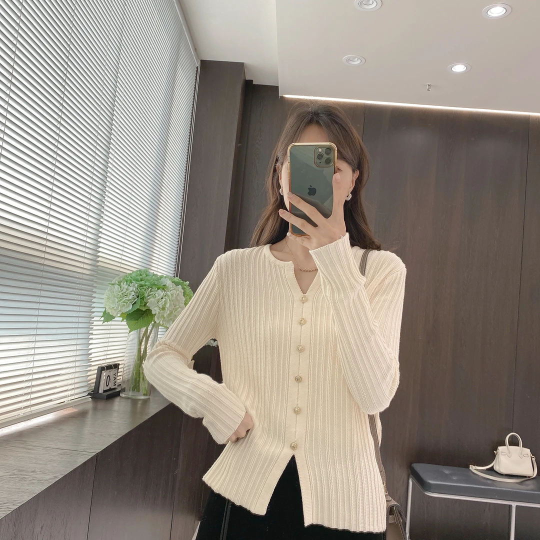 IMFLY金小金自制 针织衫DYW6598早春季修身内搭薄款小衫上衣女