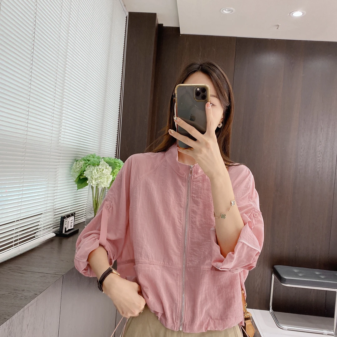IMFLY 金小金自制 防晒衣DYW6776立领外套女夏季休闲百搭短上衣