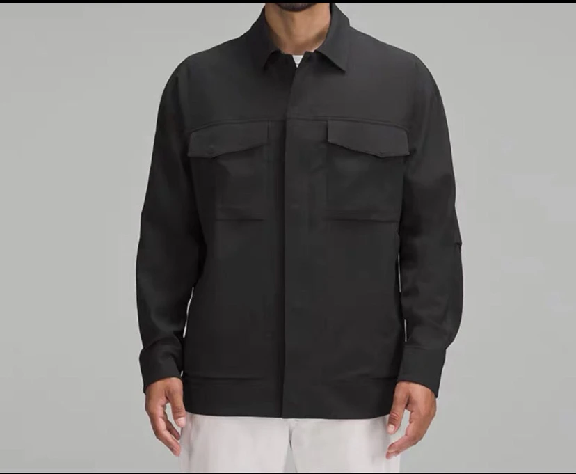 24春款柜柜同款外套三防面料带纹理质感和双向弹力男士无标衬衣