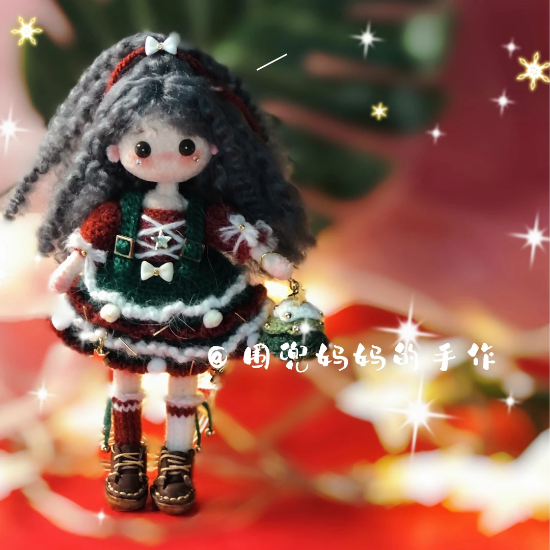 小暖娃娃钩织娃娃材料包可爱圣诞风人偶（不含鞋子）