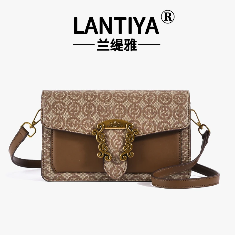 【宠粉专属】新款小众轻奢设计女士肩包棕色经典印花百搭5005