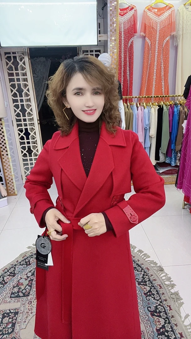 MODA KIZ双面羊毛大衣女2024新款秋冬中长款气质显瘦羊毛大衣