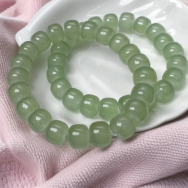 非金属玻璃手链 串珠冰透手捻手链中性时尚长款民族风玻璃手串女