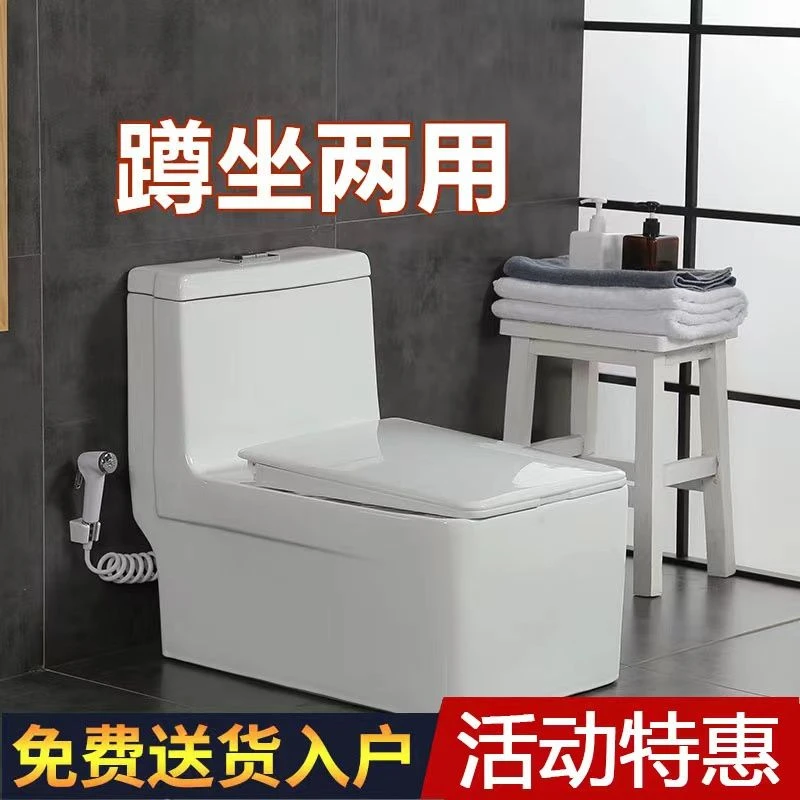 一体蹲坐两用带存水弯免挖坑蹲便器马桶坐便器免砌台陶瓷台式