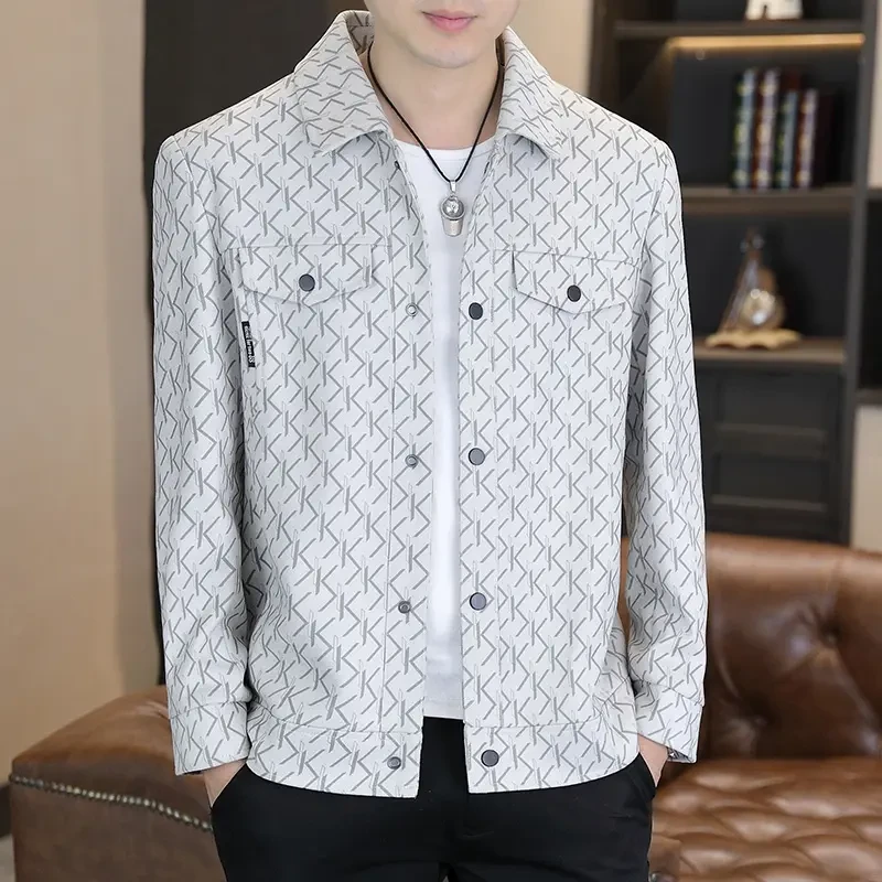 2025春秋新款男士夹克外套休闲百搭翻领短款外套春秋季时尚男装