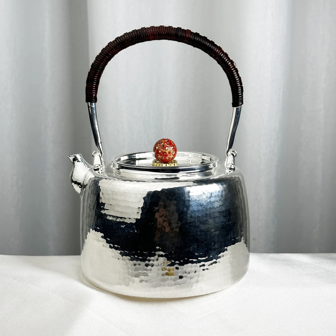 新品-手工锤纹直筒北村提梁大烧水壶999