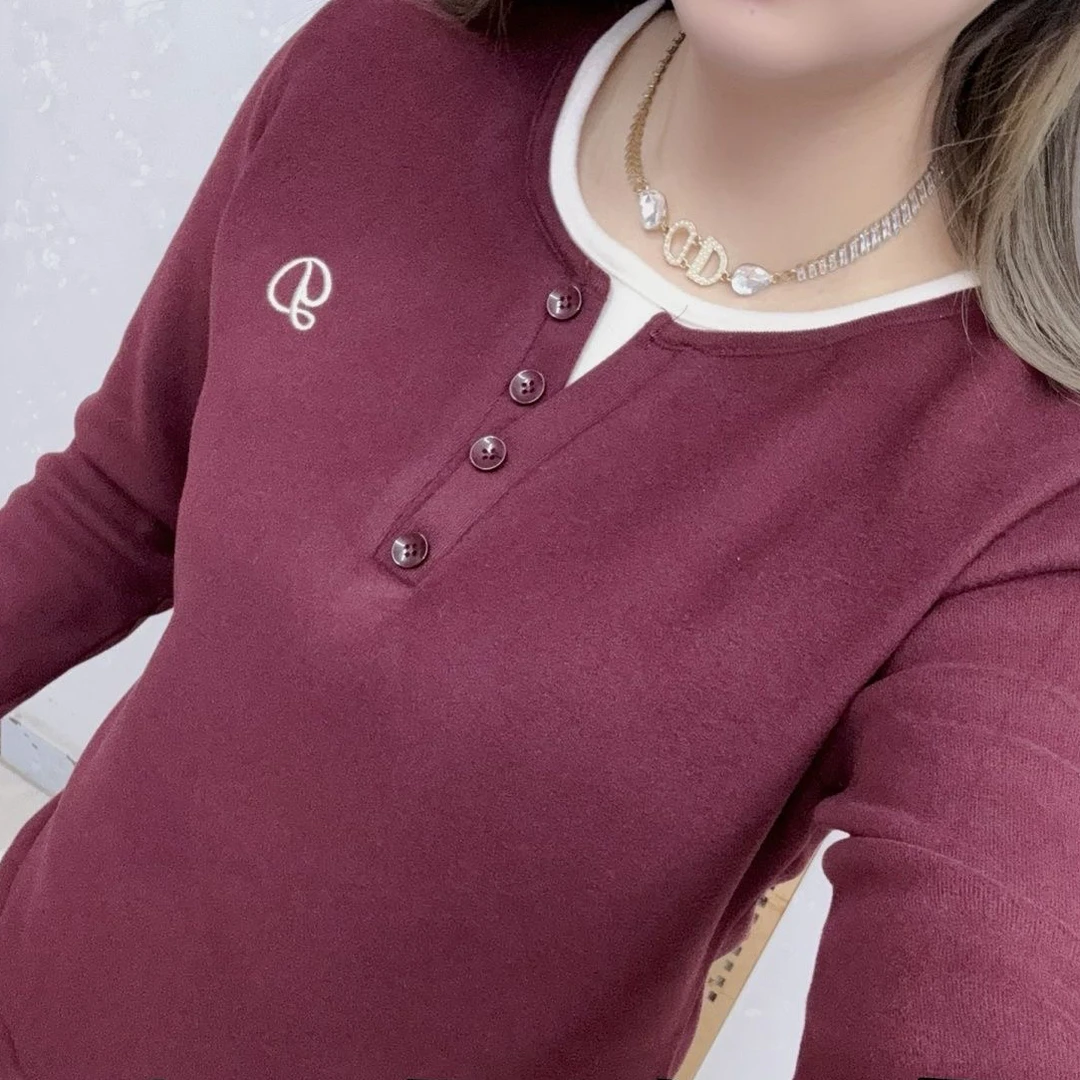 假两件加绒保暖卫衣小衫时尚洋气一体绒T恤遮肉显瘦穿搭女装冬季