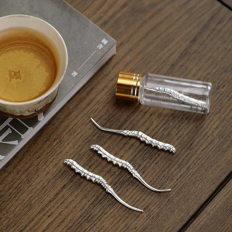 丝焰泡茶银虫草足银999茶宠摆件泡茶伴侣泡茶软化水质茶具配件