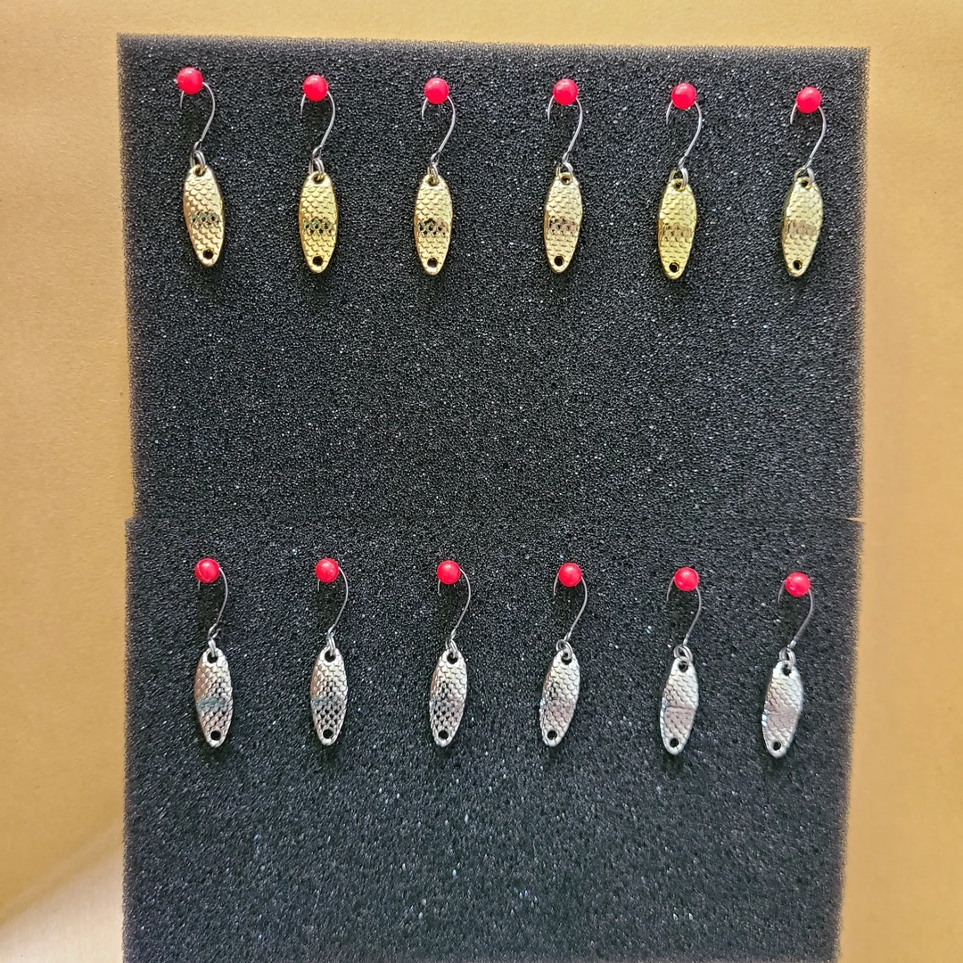 1克亮片12个小个体远投型路亚白条马口溪哥罗飞翘嘴微物饵