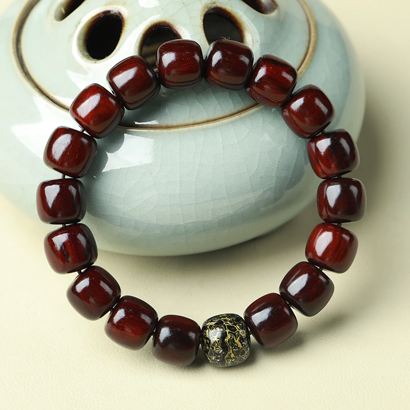 (大漆螺钿)印度小叶紫檀男/女款单圈手串8mm圆/11mm老型珠