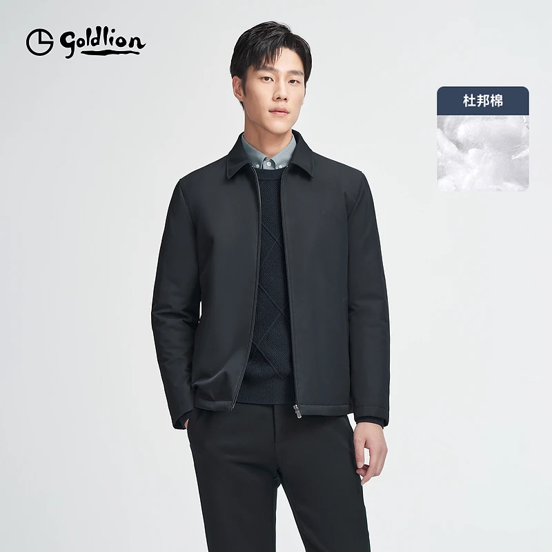 【杜邦棉】金利来秋冬新款男士棉服保暖时尚翻领商务ol休闲外套