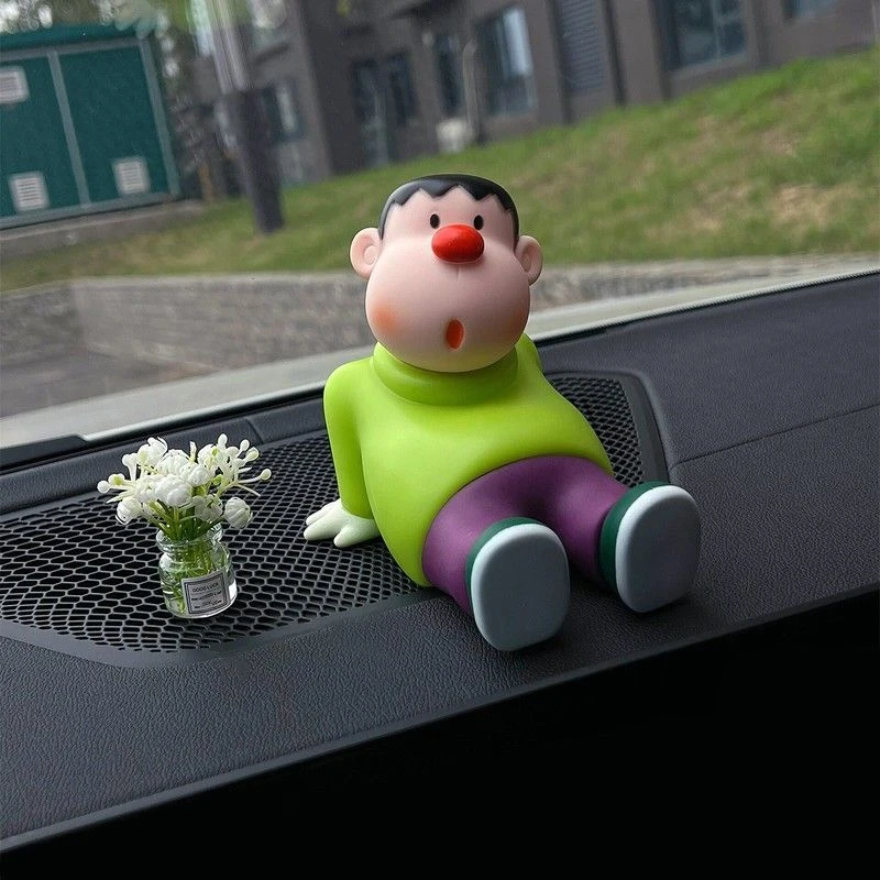 奔驰宝马奥迪大众车载摆件中控台歪头胖虎手机支架高档汽车公仔