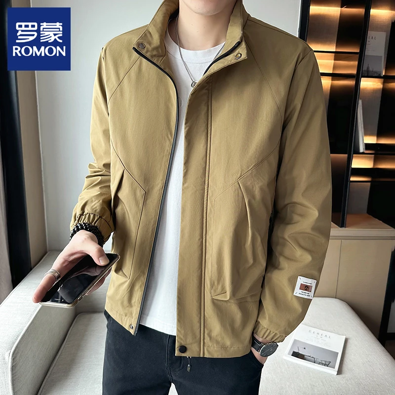 Romon/罗蒙工装夹克男士2025春秋季新款立领上衣宽松百搭休闲外套