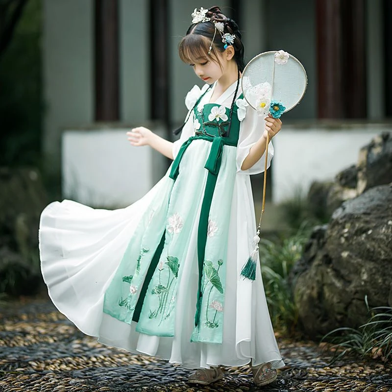 春秋女童夏款儿童古装超仙2025新款连衣裙夏季唐装古风襦裙公主裙