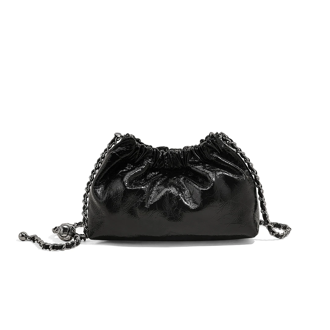 FOXER头层牛皮手抓纹褶皱云朵包包爆款手机包