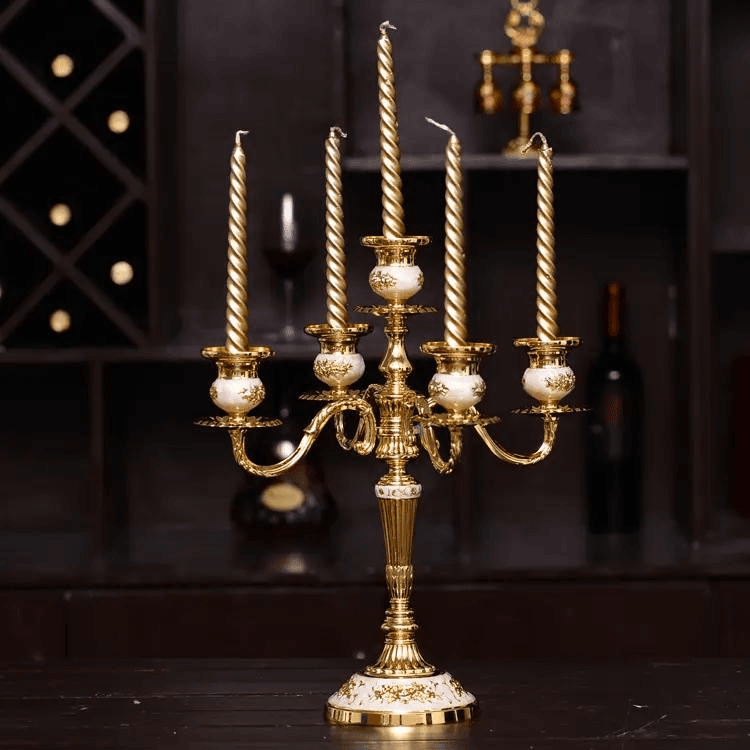 圣诞蜡烛台欧式摆件复古家居浪漫烛光婚庆婚礼法式烛台 小众礼品