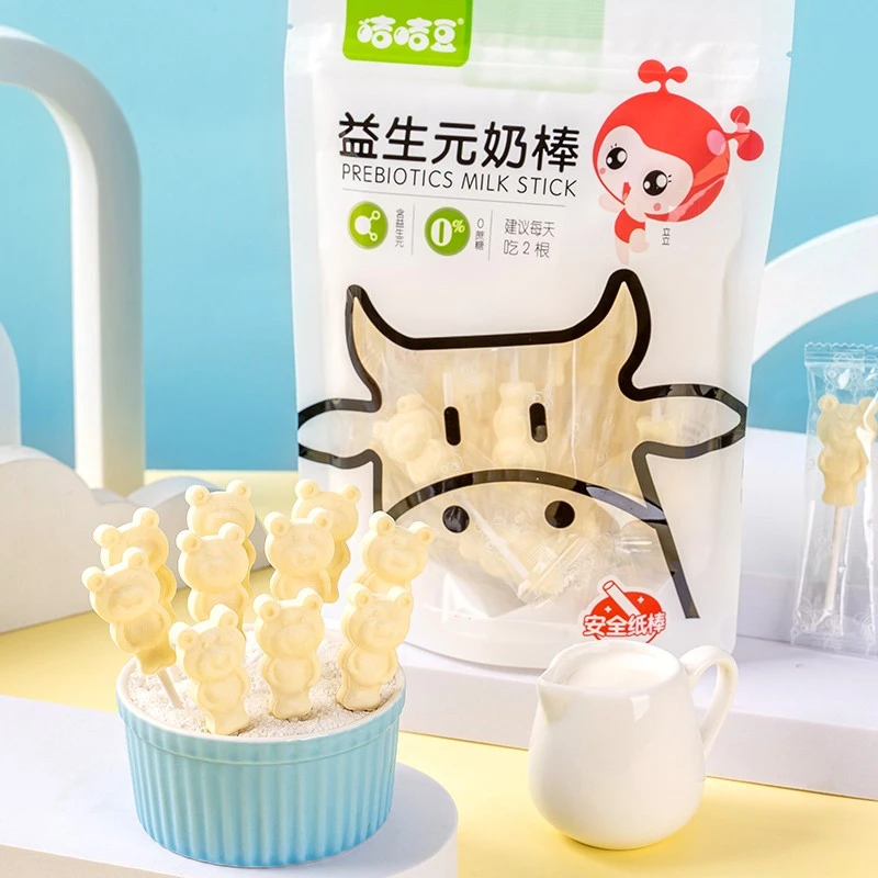 咭咭豆益生元牛初乳奶棒无添加蔗糖儿童休闲零食高钙牛奶棒棒糖果
