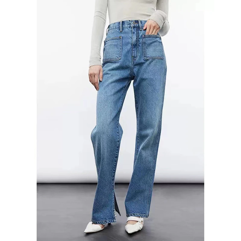 土耳其进口复古摩登高腰直筒长裤2025春RRK1155