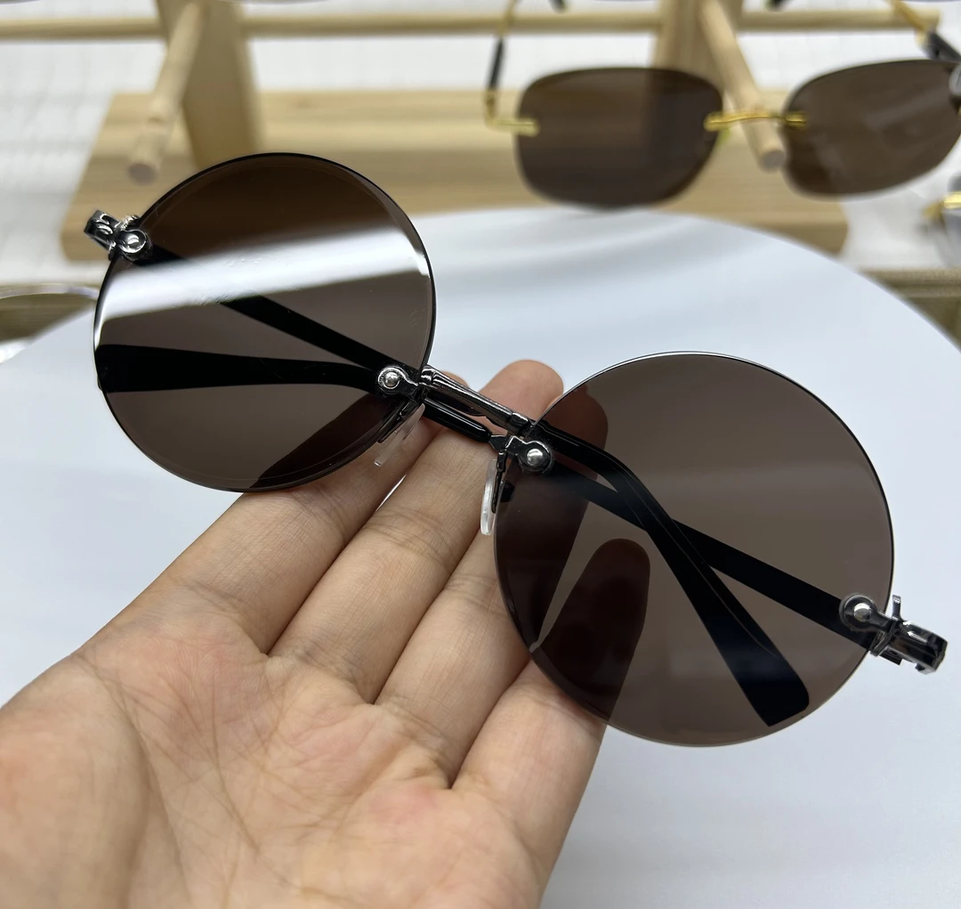 复古圆链接 浅茶色中茶色深茶色护目太阳镜清凉养目清高颜值
