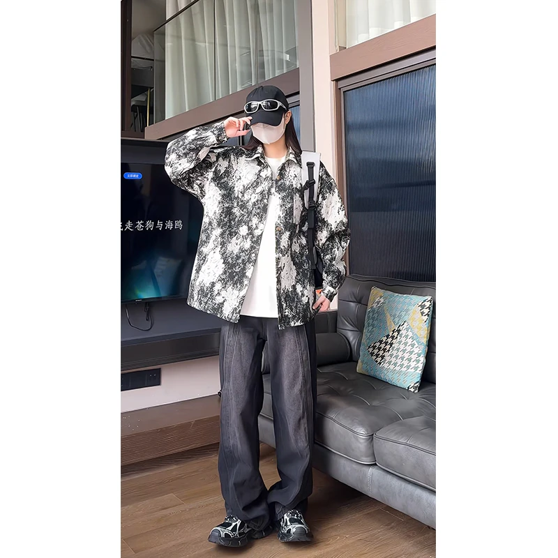 小香风外套男春秋季2024新款高级感国风衬衫宽松百搭秋装立领夹克