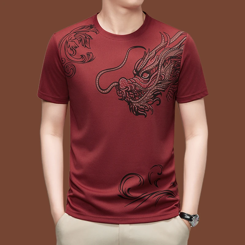 【龙年限定】2024年男士高档休闲潮流轻奢圆领时尚百搭夏季短袖T恤