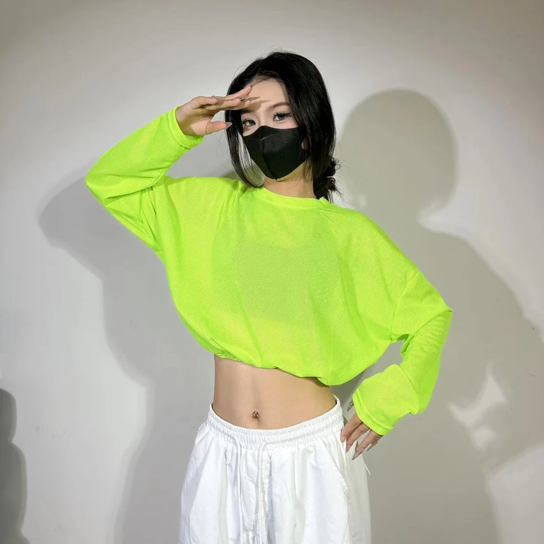 （二）十三姨街舞多色慵懒抽绳爵士罩衫女美式嘻哈跳舞春秋新款上衣