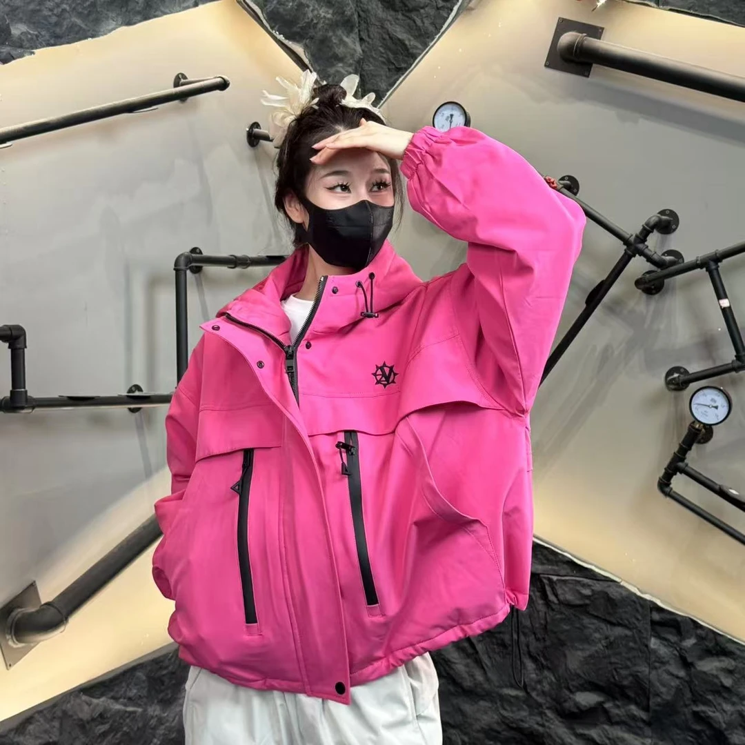 （二）冲锋衣十三姨冬季时尚新款短款加厚棉服休闲潮流保暖连帽