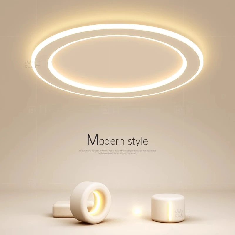 主卧室灯简约现代led吸顶灯极简创意小客厅灯餐厅房间灯中山灯具W