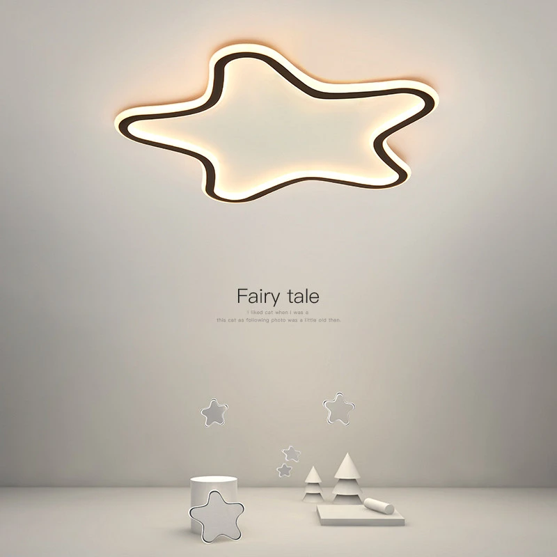 星星卧室灯led吸顶灯现代简约男女孩房间灯北欧客厅创意书房灯具W