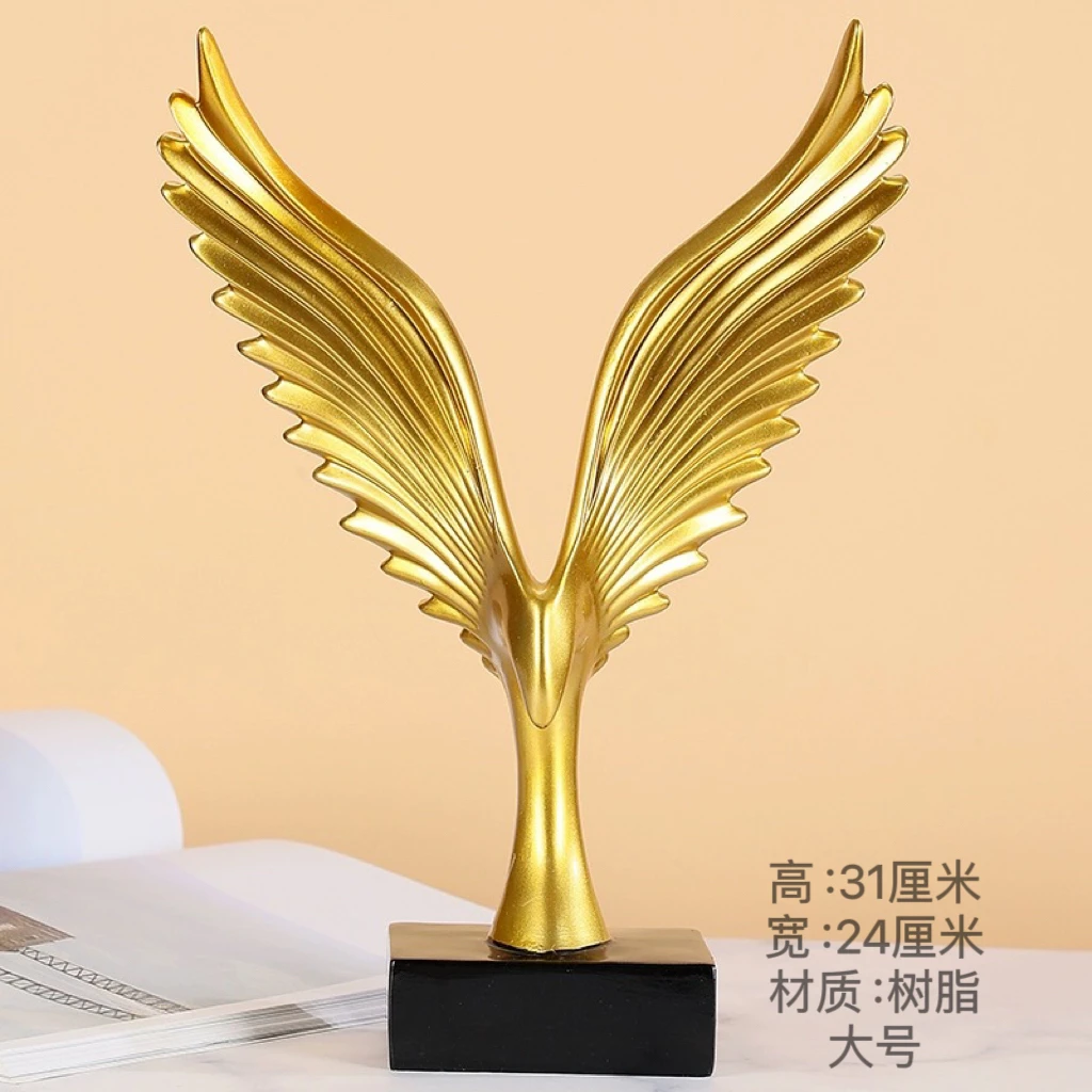 客厅摆件现代简约大鹏展翅老鹰大展宏图北欧摆件办公室酒柜装饰品
