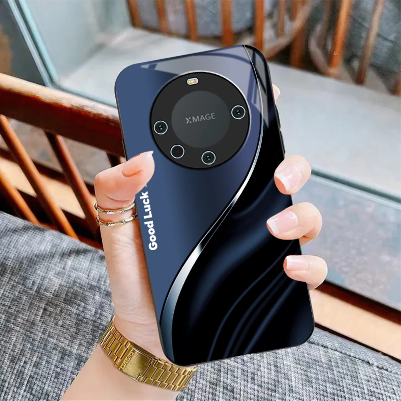 适用华为Mate60Pro+新款钢化玻璃高档手机壳GOOD高颜值时尚防摔保