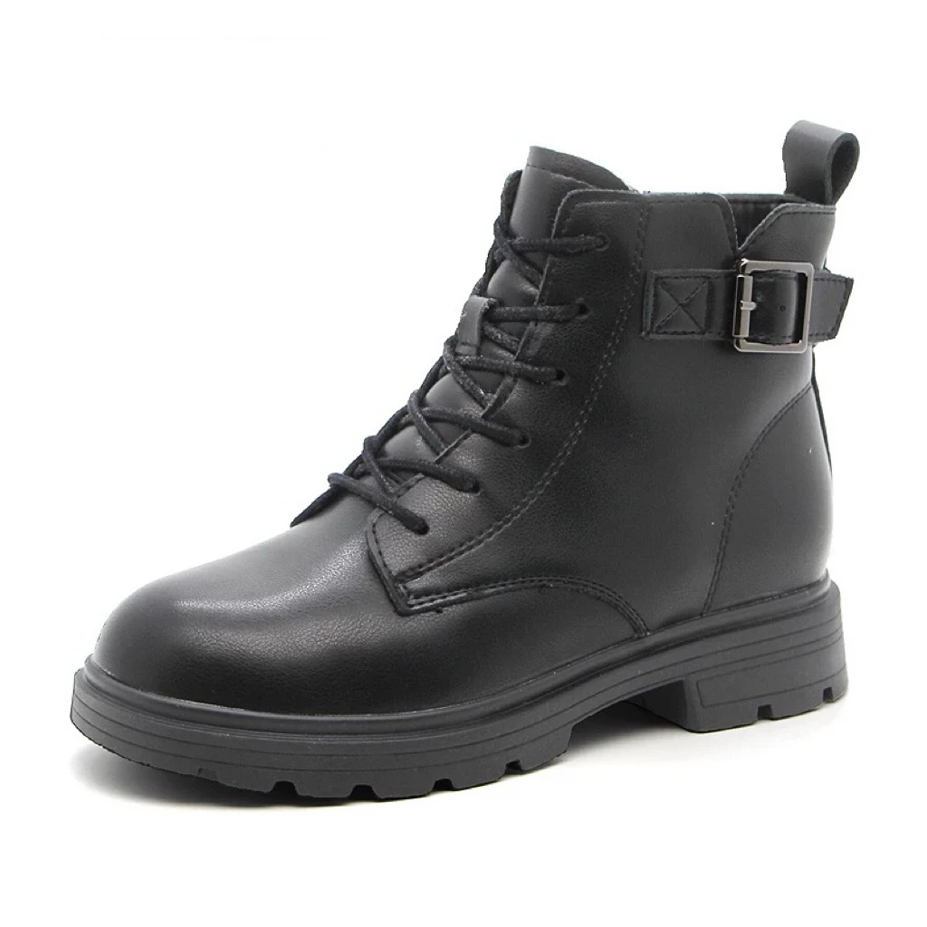 冬季1622加绒侧拉链低跟马丁靴女23D