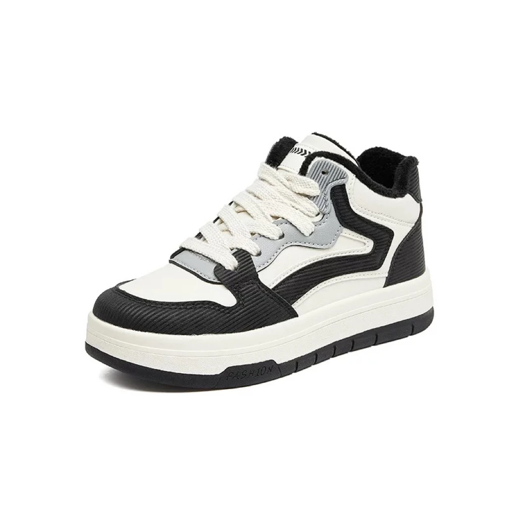 女鞋【不加绒】7503平底中帮板鞋女鞋23D