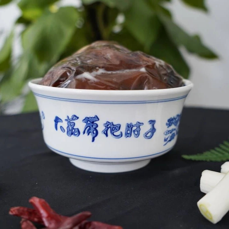 陕西特产吕怀祥东府带把肘子900g青花瓷碗装加送卤肉一袋