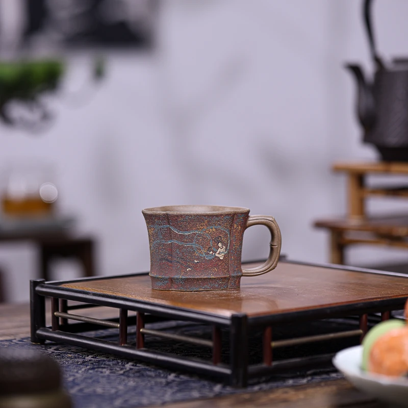 手工杯 | 宜兴紫砂杯 九斋海棠杯（敦煌飞天）手工主人杯