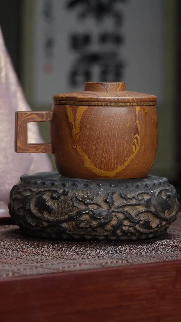 【闪购商品】紫砂茶杯非遗茶器-方把盖杯（本工原矿紫砂）