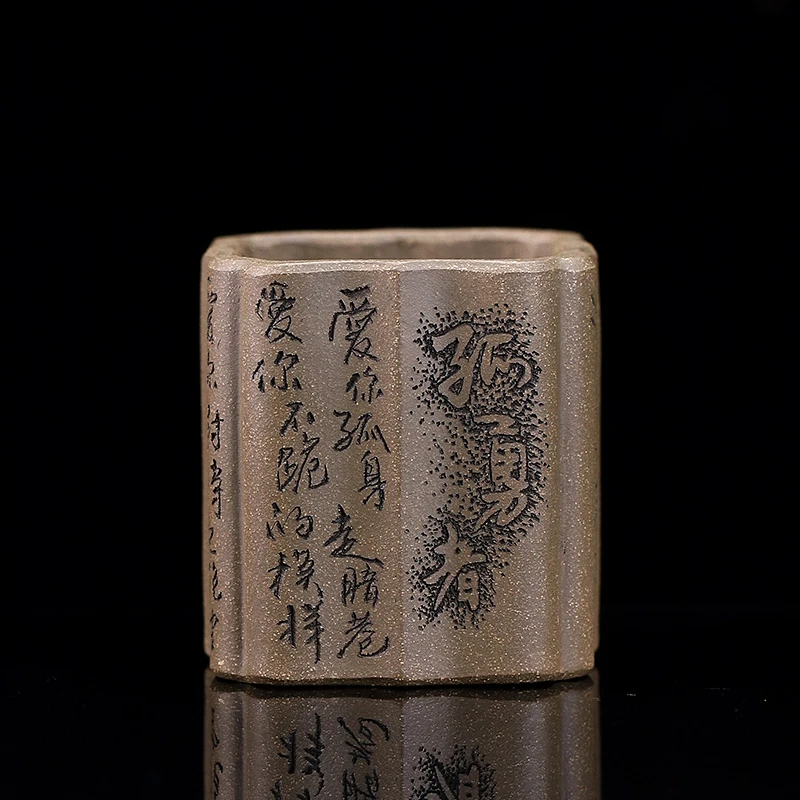 手工杯 | A2001宜兴紫砂《孤勇者》青段蟹壳青主人杯