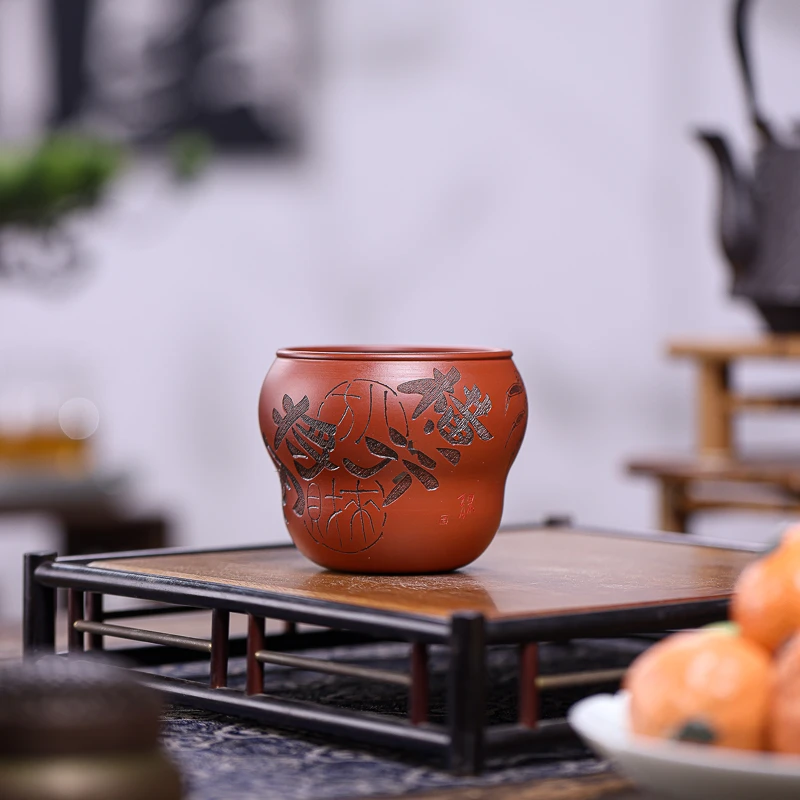 手工杯 | 宜兴紫砂杯 九斋（横行将军）胖葫芦主人杯