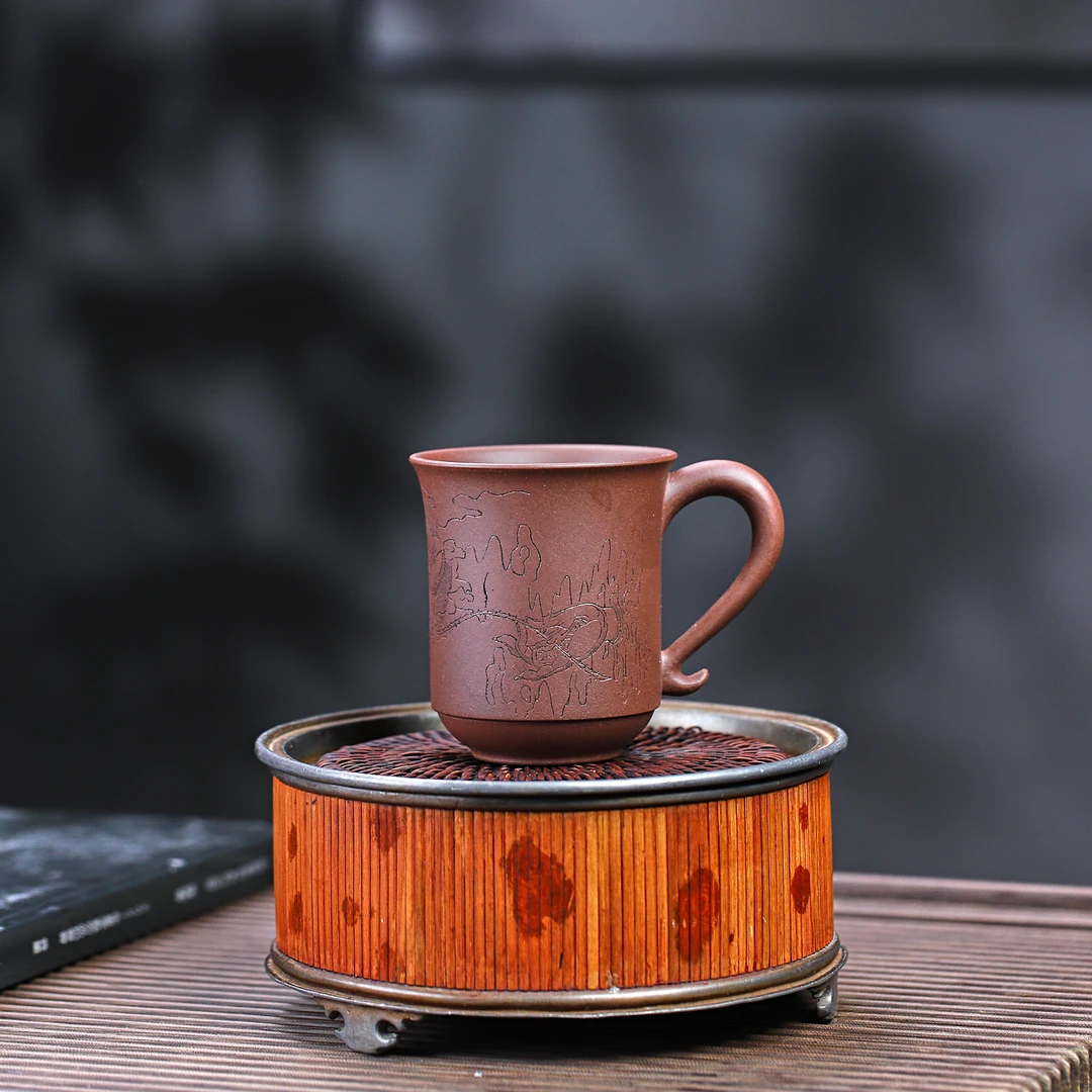 宜兴紫砂 | 原矿底槽清全手工  仇峰《悟道》主人杯