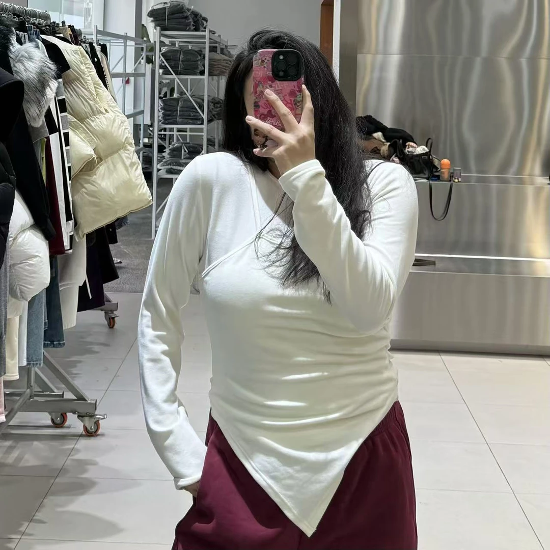 《年底清仓福利》两色加绒打底大码女装冬季显瘦百搭长袖内搭上衣