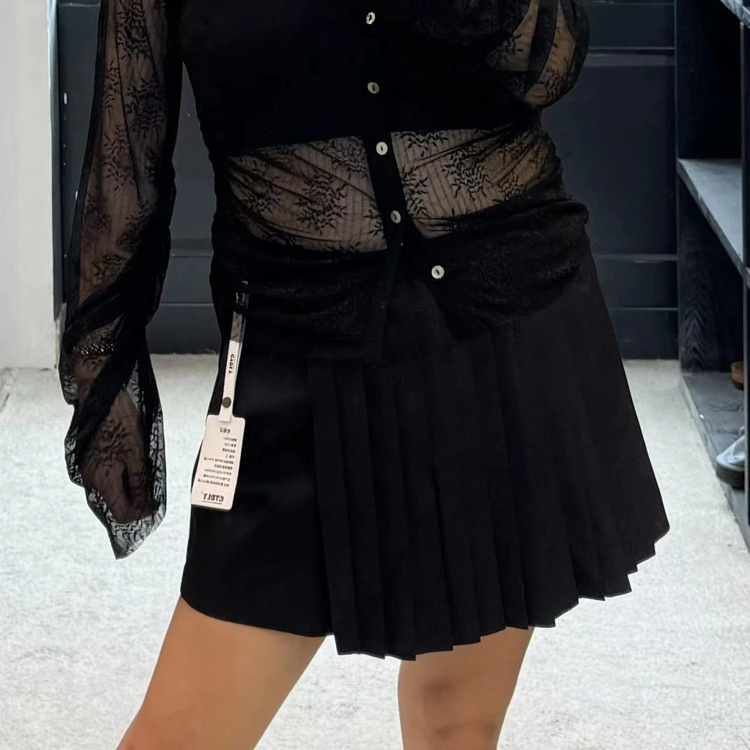 《年底清仓福利》百褶裤裙大码女装早秋薄款百搭高腰半身裙显瘦显高